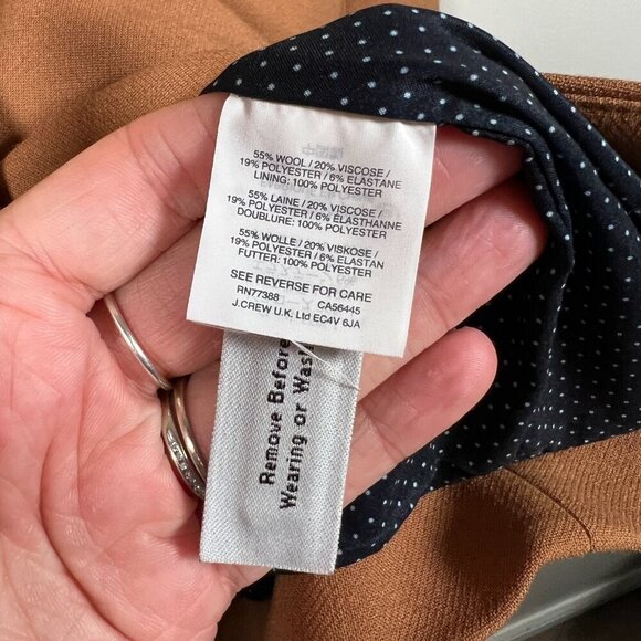 J.Crew Parke Bi Stretch Blazer Jacket Size 2 Camel Brown Career Work Business - Picture 9 of 11